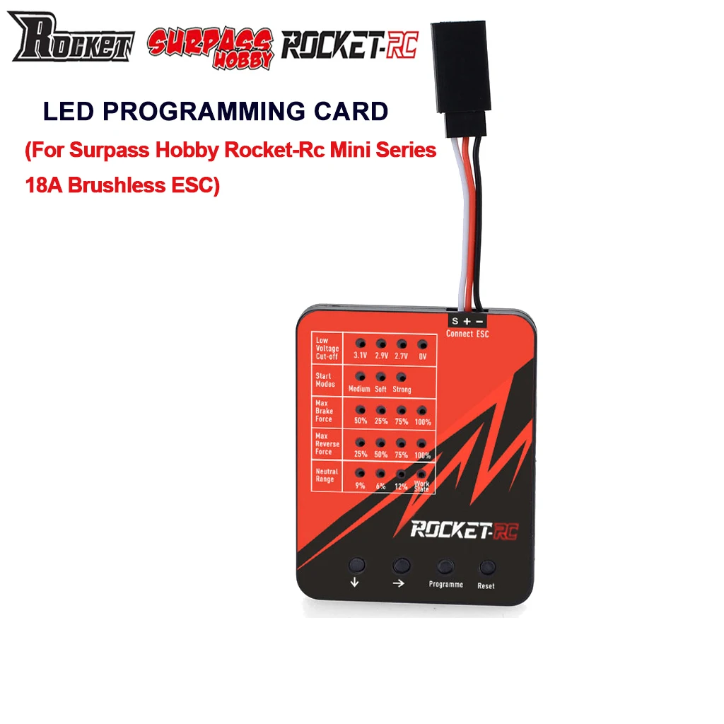 Surpass Hobby Rocket-Rc LED Programming Card For 1/24 1/28 Rocket-Rc Mini Series 18A Brushless ESC Program Card