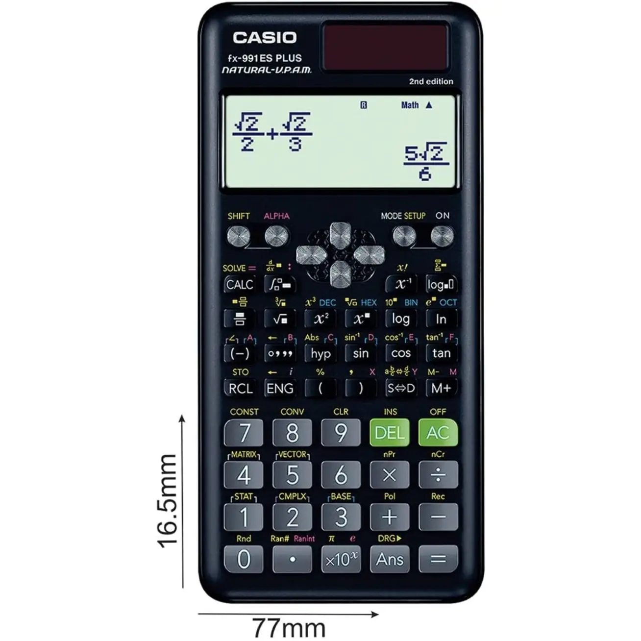 Original CASIO FX-991ES-2 Plus Scientific Calculator 417 Functions Engineering Students High School Lab Office Solar And Battery