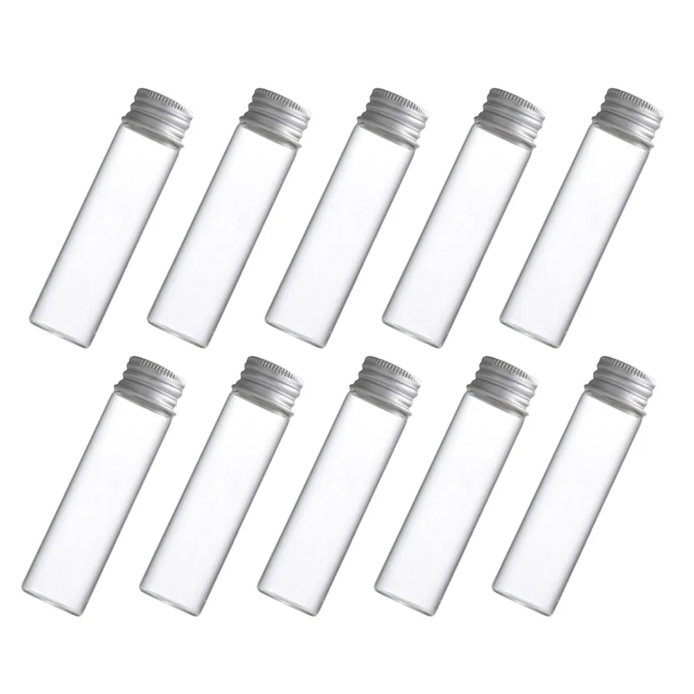 50Pcs Glass Bottles Aluminum Screw Caps Leakproof Mini Jars Sample Containers Small Glass Storage Vials Bottle with Cap