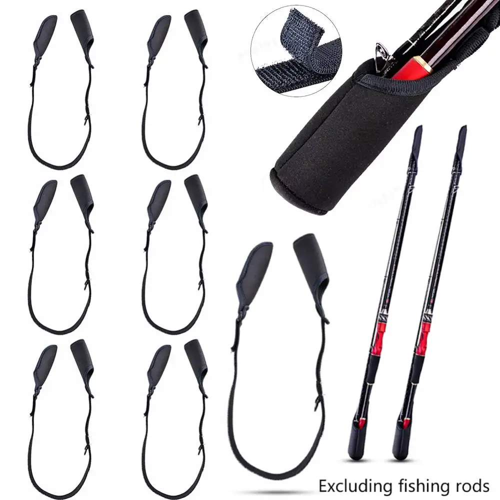 10-1 قطعة الصيد رود حماية الأكمام Luya حزمة قضيب حزام قابل للتعديل الصيد رود الأكمام غطاء حزام قضيب المنظم الأسماك أداة