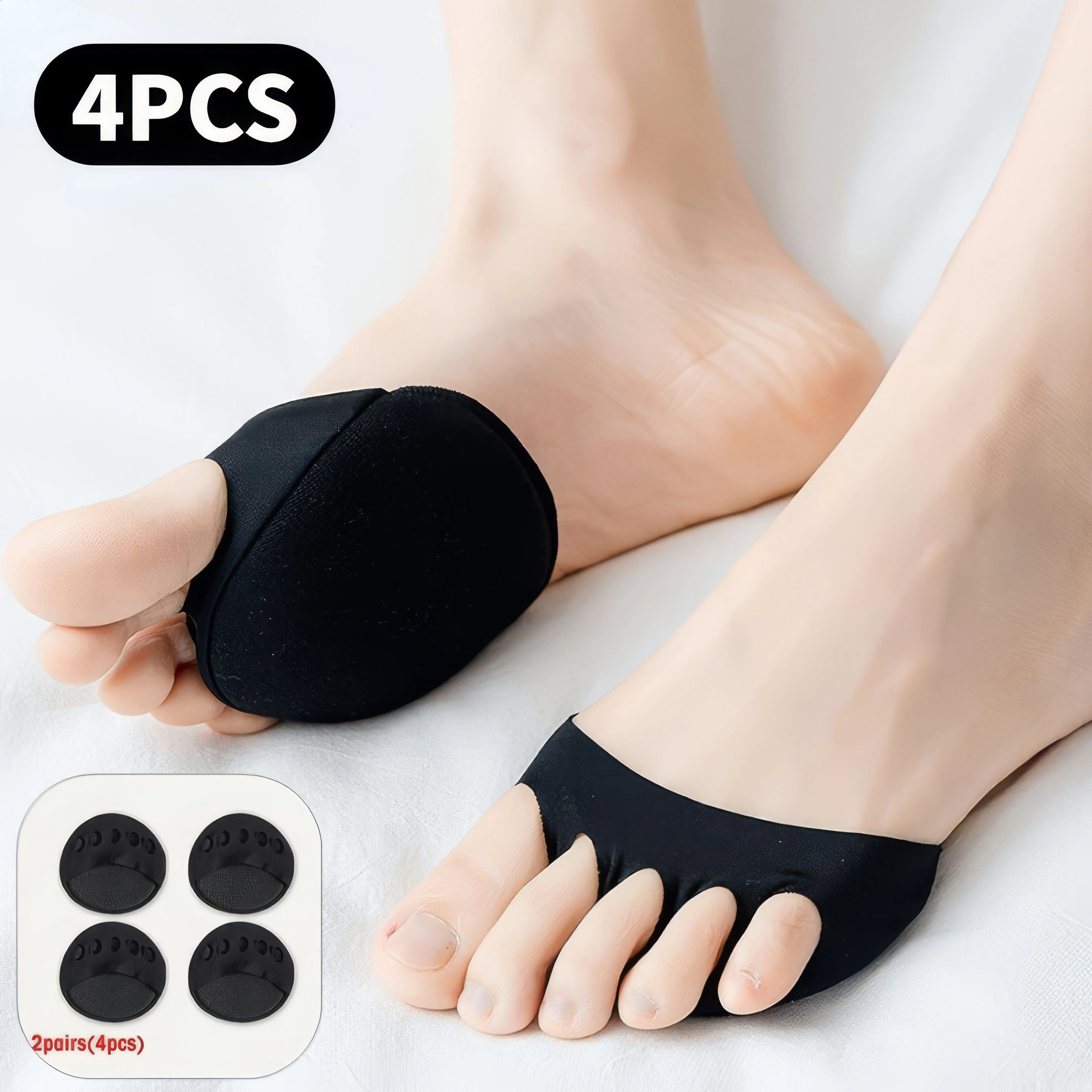 4-Pac Foot Cushion Pads - All-Day Comfort & Pain Relief, Versatile for High Heels, Flats, and Dress Shoes