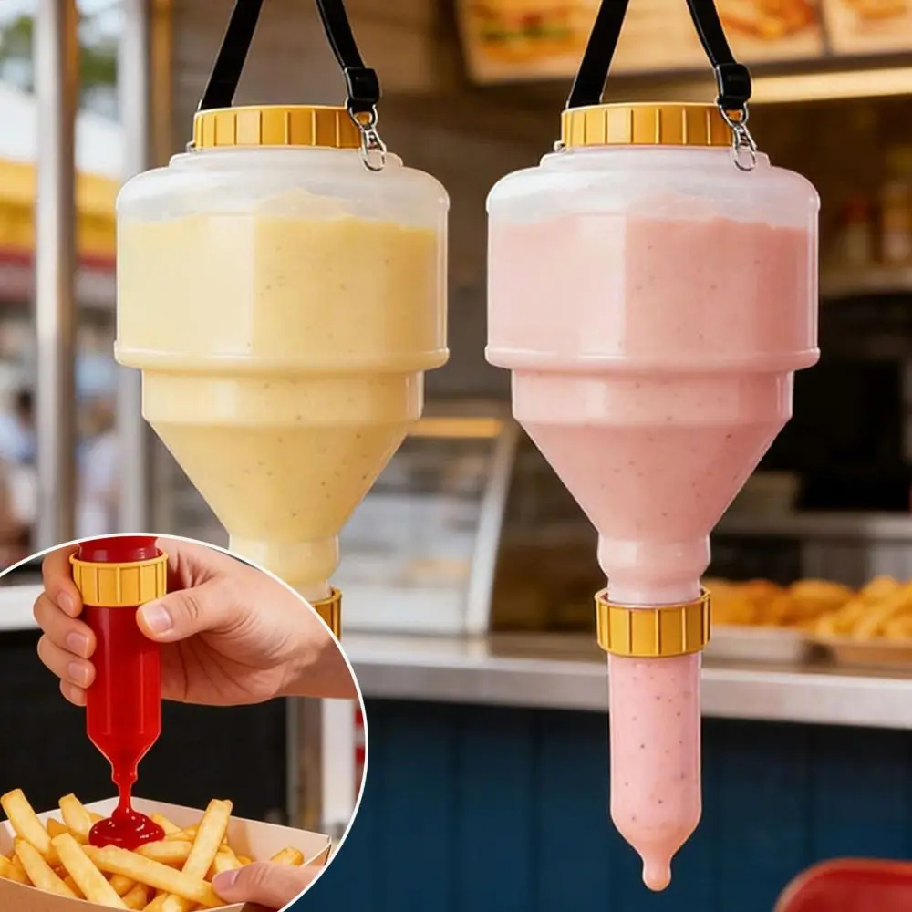 Leakproof Sauce Dispenser Large Capacity Refillable Condiment Container Easy Cleaning 3.5 Liter Sauce Dispenser Bottle