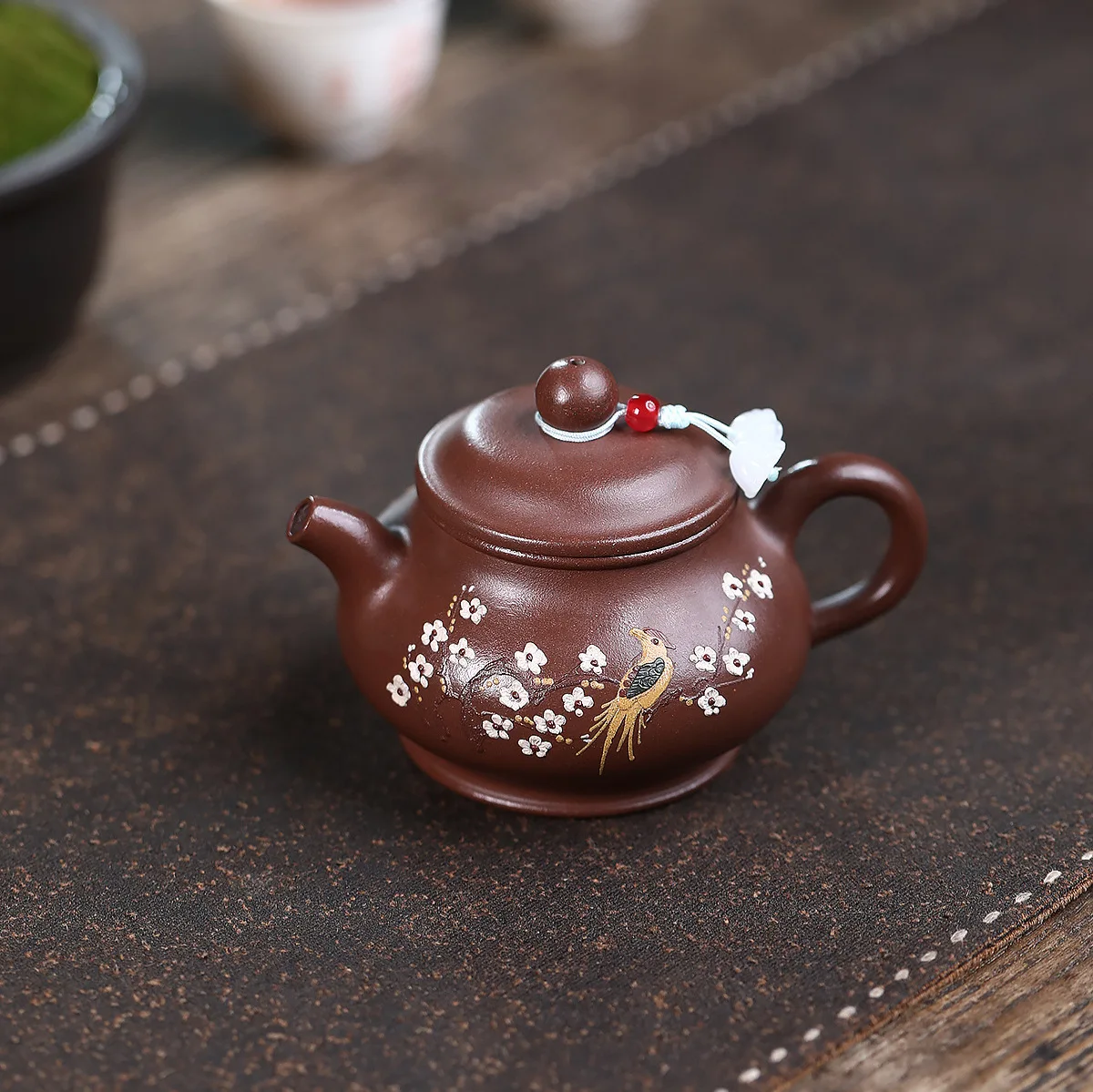 Handmade Hot Set Yixing Purple Clay Pot Crude Ore Old Painting Xi Upper Brow 140C