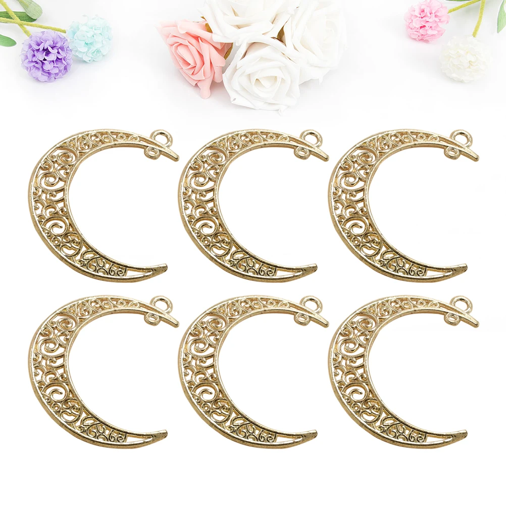 

20Pcs Moon Alloy Pendant Charms Hollow Out Jewelry Making Necklace Bracelet Craft Supplies
