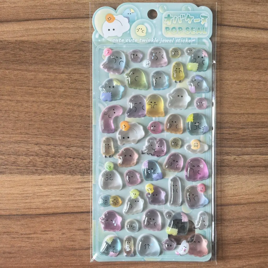 4 Pcs Cute Transparent Pop Seal Stickers - Adorable Decor for Journals, Phones & DIY Crafts Golden Memory Stickers Store image 5
