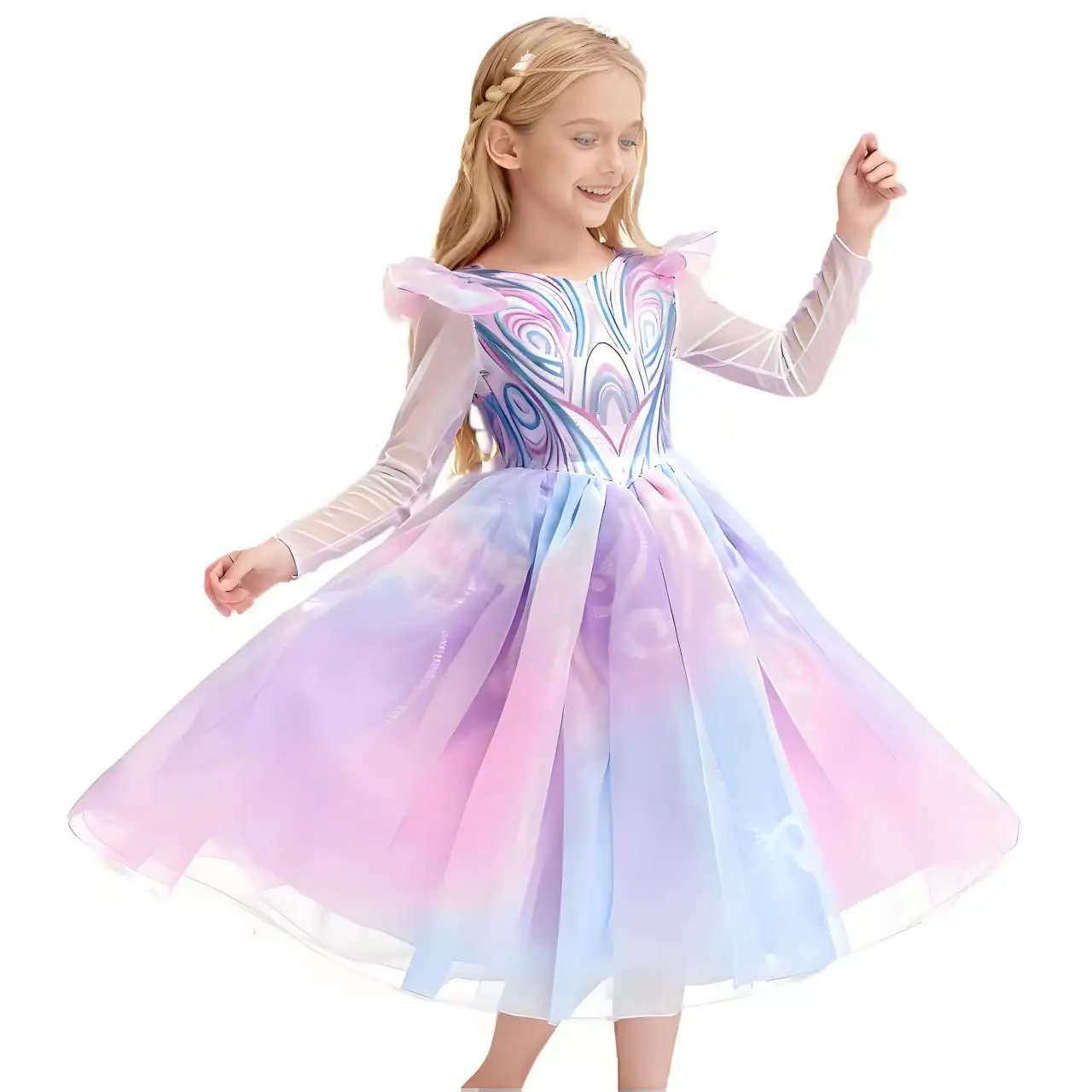 2026 Disney Wicked For Good‌ Girls Cosplay Purple Witch Glinda Princess Cute Dress + Accessories Birthday Party Performance Set image 3