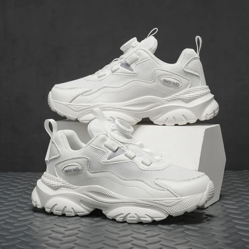 Fashion Boys Sneaker Autumn Kids Sports Shoes Lightweight Breathable Children Casual Sneaker School Tennis White Shoes for Boy