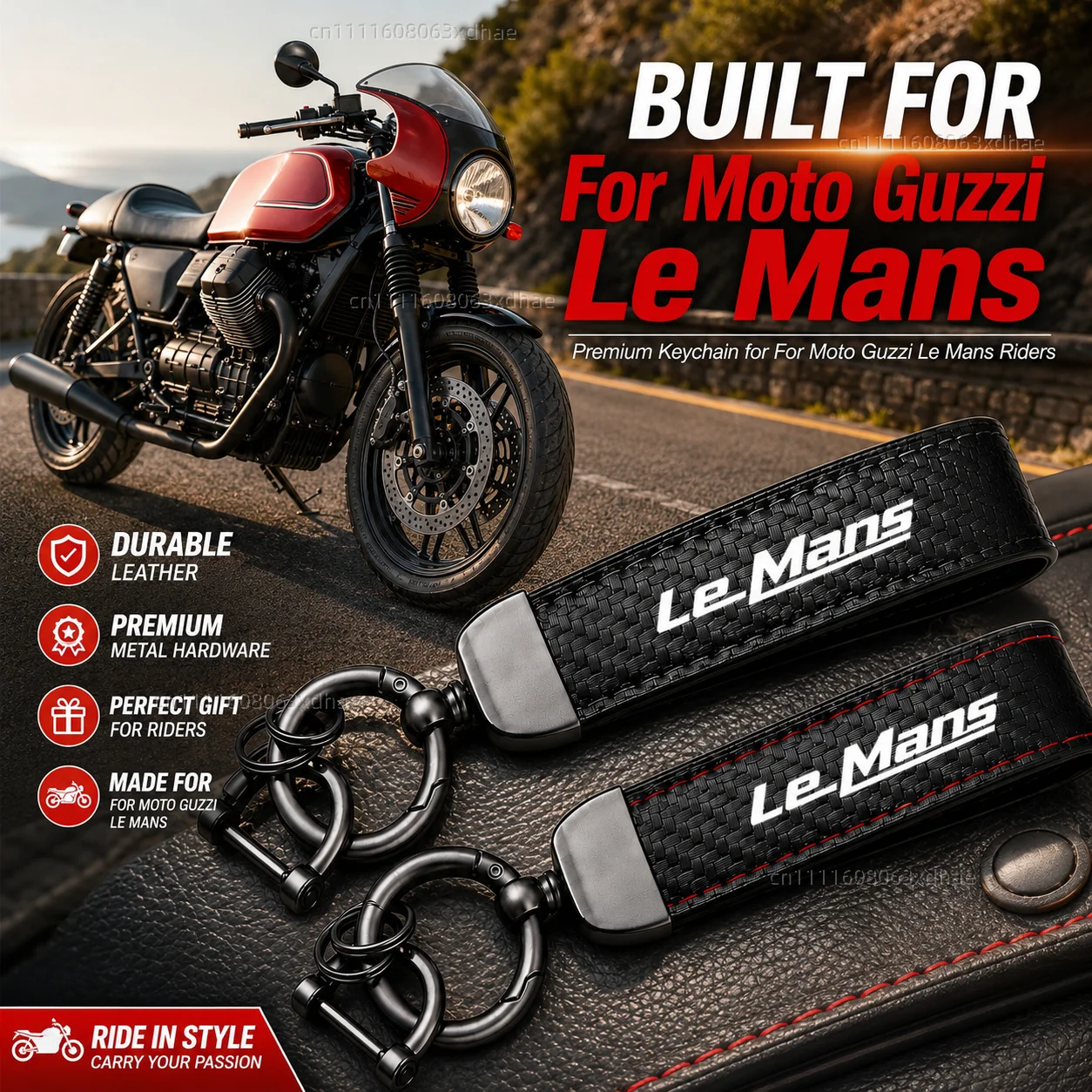 

High-Grade Leather Motorcycle Keychain Holder Keyring Accessories For Moto Guzzi Le Mans 1976-1993 2001-2006 Classic
