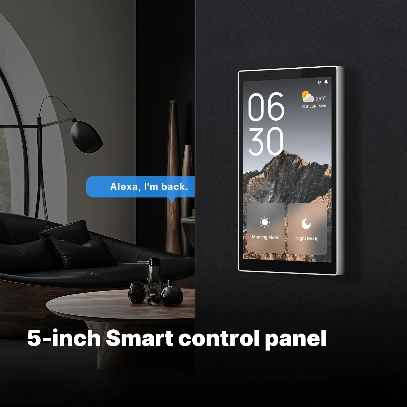 

Tuya Wifi Smart 5-inch Touch Screen US Center Control Panel Voice Control Alexa And ZigBee Gateway Built-in Scene Control