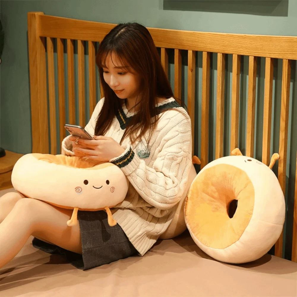 

PP Cotton Bread Seat Cushion Thickened Soft Doughnut Office Sitting Mat Round Beathable Floor Cushion Office Worker