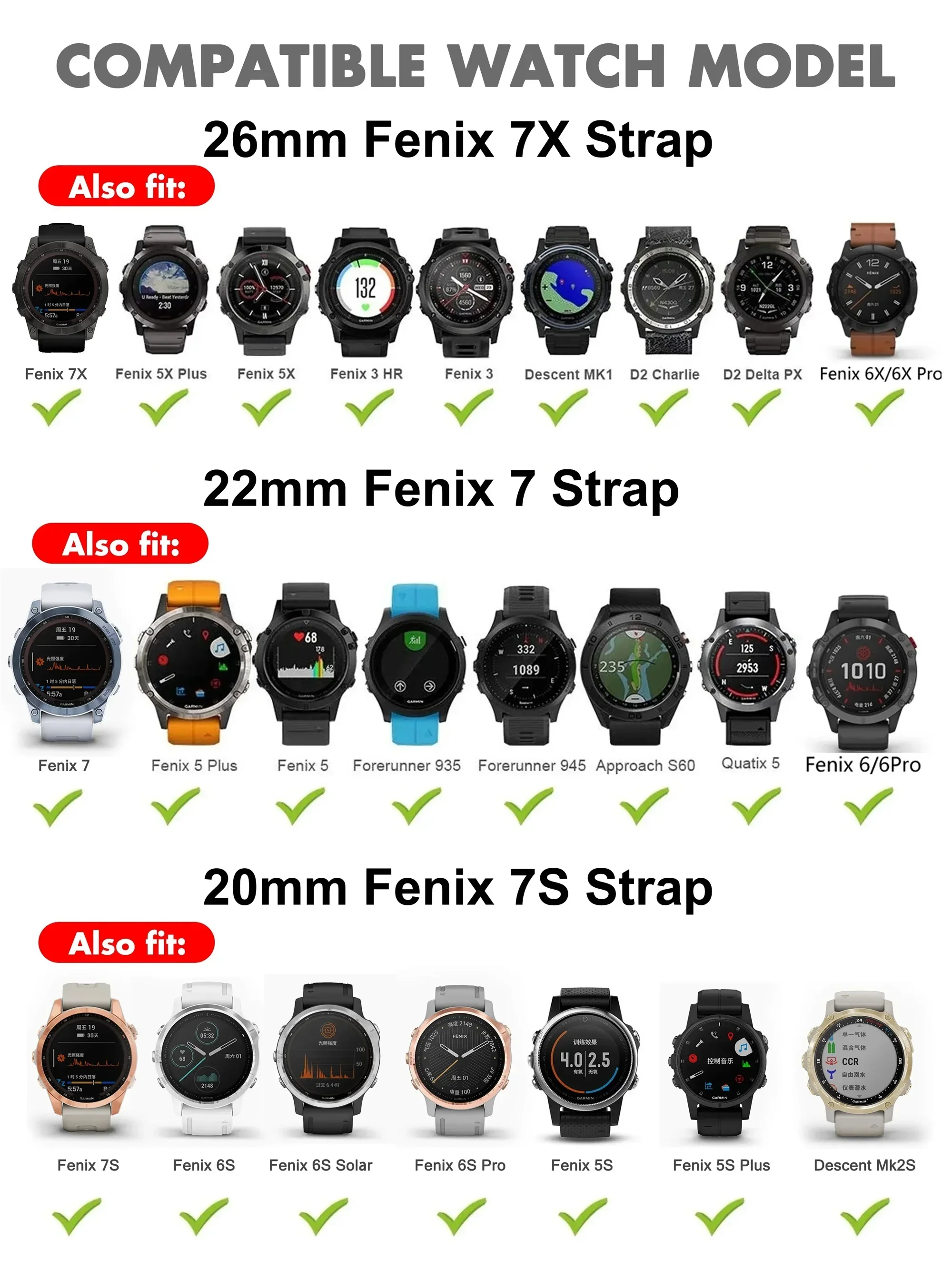 26 22 20 мм силиконовый ремешок для часов Garmin Fenix 7X 7 7S Pro 6X 6 6S 5S 5X Plus/Epix Pro Gen2 51 47 42 мм браслет QuickFit