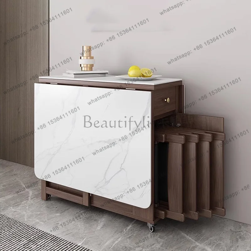Luxury Modern Dining Tables With Chairs Dark Foldable Unique Dining Tables Italian Design Table A Manger Pliante Furniture Home