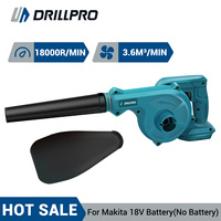 Drillpro 2200W Cordless Electric Air Blower & Suction Leaf Computer Dust Cleaner Collector Power Tools For Makita 18V Battery