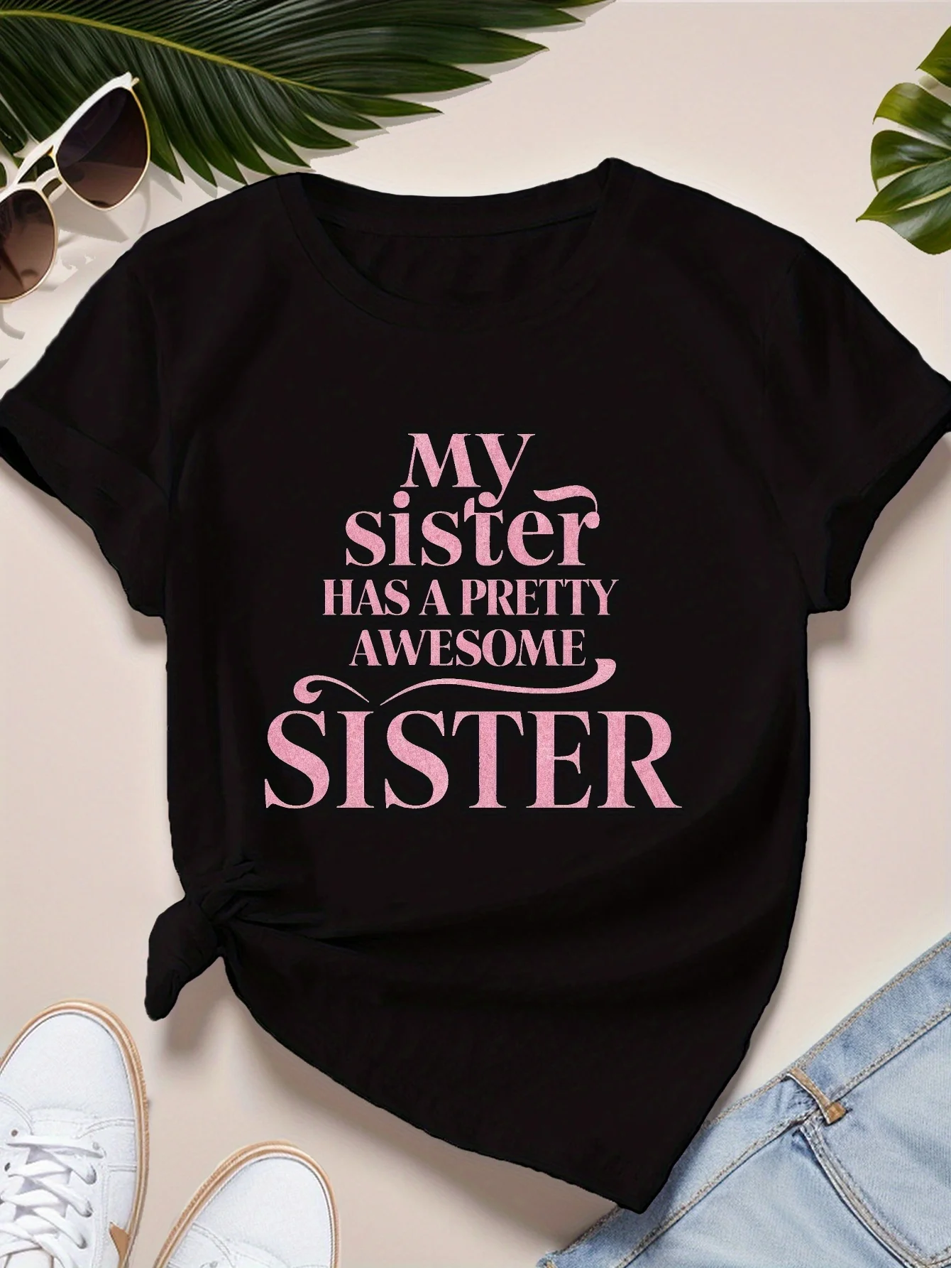 

Sister Awesome Women's Harajuku Short Sleeve Casual Women's T-shirt Clothing Street Tops Tees Aesthetic Clothes