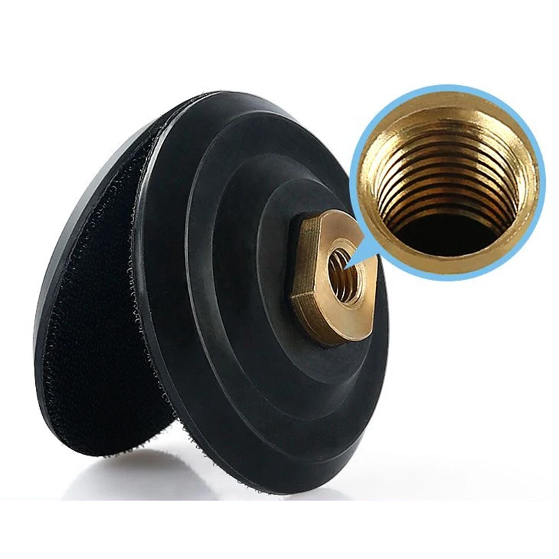 5 Inch 125mm Durable Abrasive Flexible Polishing Pad Hard Rubber Backer Pad For Diamond Wet/Dry Polishing Pad
