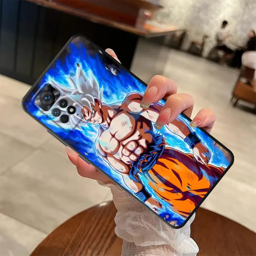 Super Saiyajin 3D wechselnde visuelle Dragon Ball schwarze weiche Handyhülle für Xiaomi Redmi Note 13 14 Pro Plus 9 10 11 12 Pro 10S