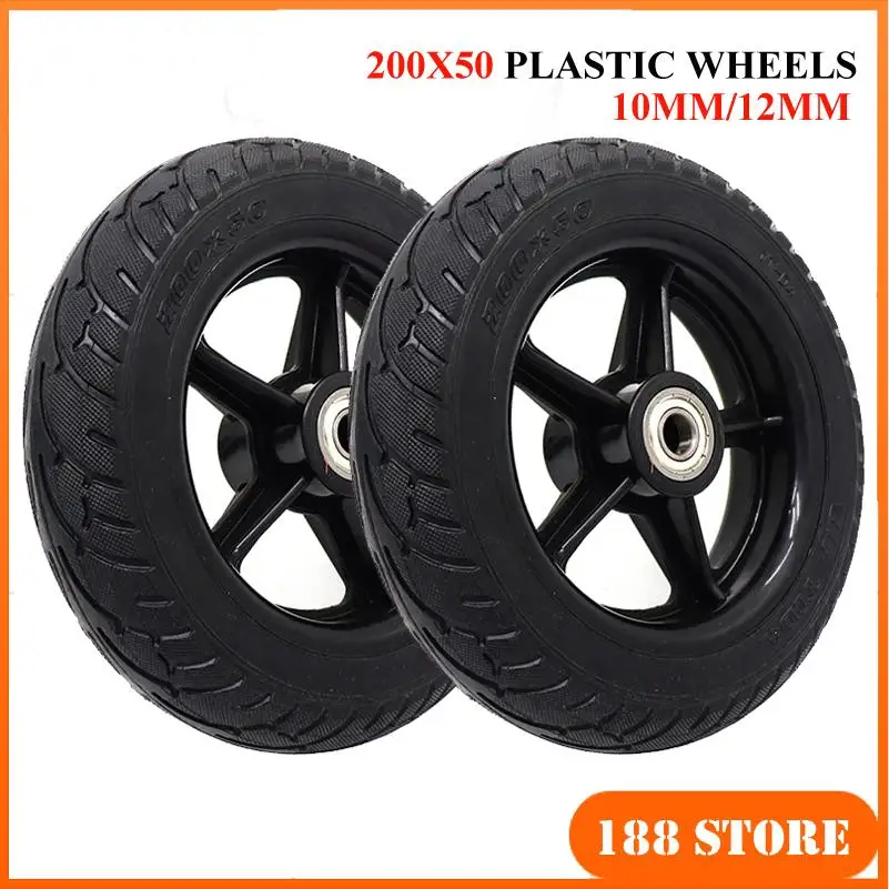 NewRear Wheel With Tire Assembly for Ninebot ES1 ES2 ES4 Electric Scooter 8 Inch 200x50 Solid Tire Plastic Hub Replacement Parts