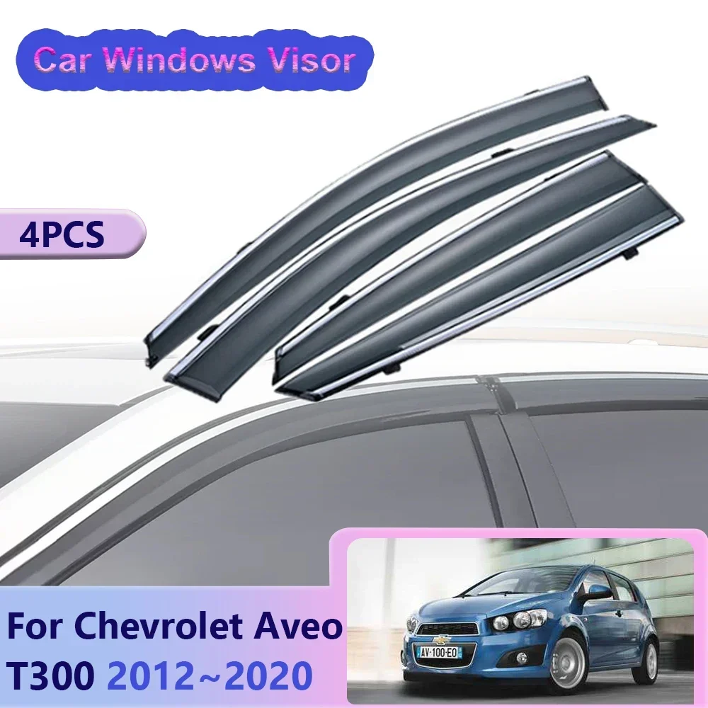 

For Chevrolet Aveo Sonic T300 Holden Barina 2012~2020 Hatchback Car Windows Visor Vent Smoke Sun Rain Guard Deflector Accessorie