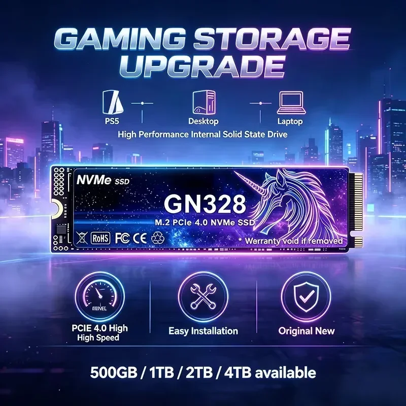 GN328 M.2 SSD Hard Disk 500GB 1TB 2TB 4TB 7300MB/s NVMe M2 SSD PCIe 4.0 Internal Solid State Drive For Laptop Desktop PC