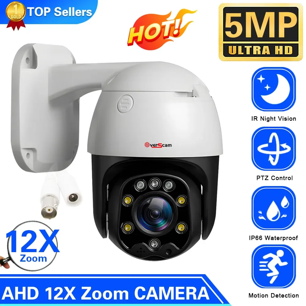 

5MP 10X Zoom AHD Camera PTZ Surveillance CCTV Camera Waterproof Home Security Indoor/Outdoor Infrared Night Vision Analog Camera