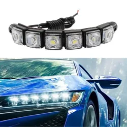 Luz DRL impermeable 6/8/10LED para coches, luz de circulación diurna Flexible decorativa para coche, tira de conducción, faro de estilo