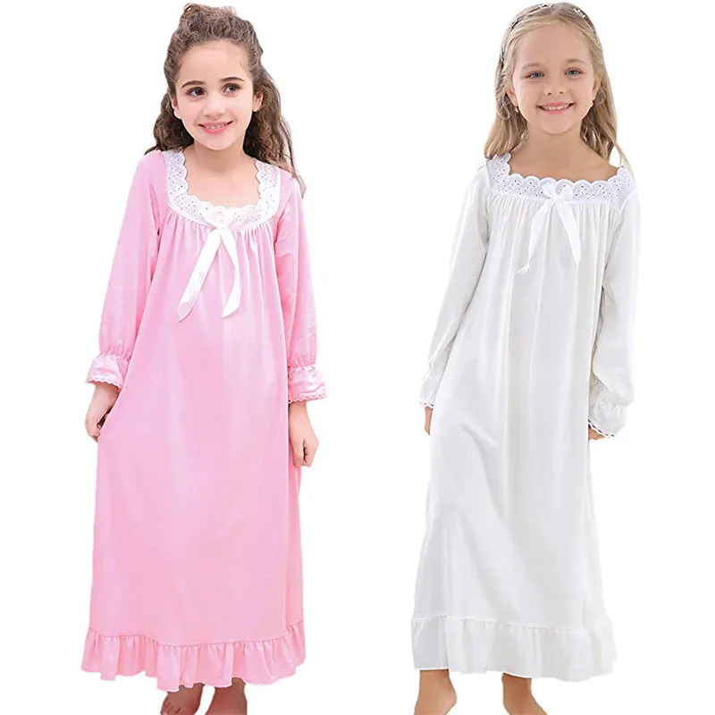 

Baby Girl Clothes Princess Nightgown Long Sleeve Sleep Shirts Nightshirts Pajamas Christmas Dress Sleepwear kids for 3-12 Years