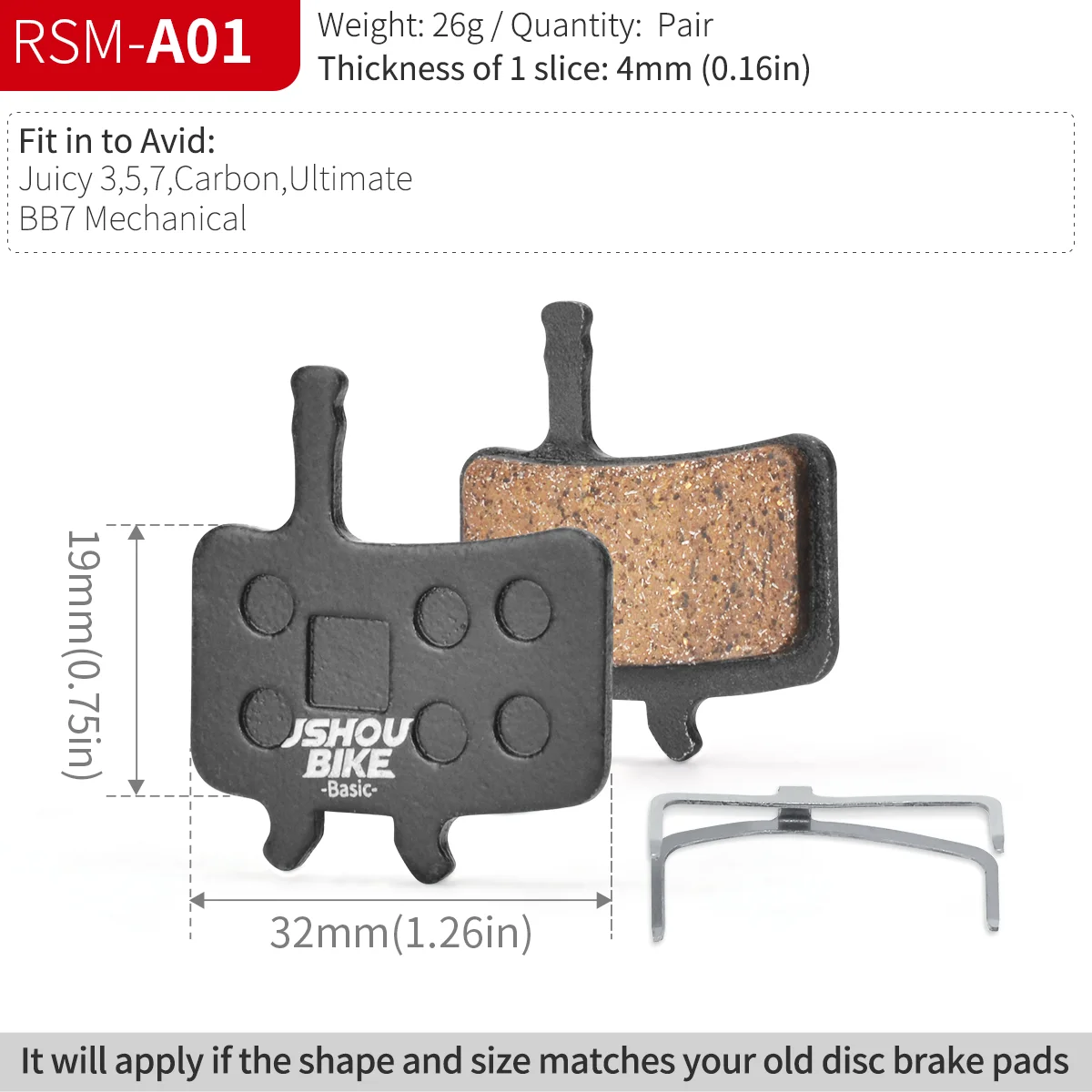 AliExpress JSHOU BIKE 1/2/4/6/8/10 Pairs  Bicycle Disc Brake Pads Resin semi-metal fit for AVID BB7 Juicy 3/5/7 Ultimate Sport EX Class BIKE PART