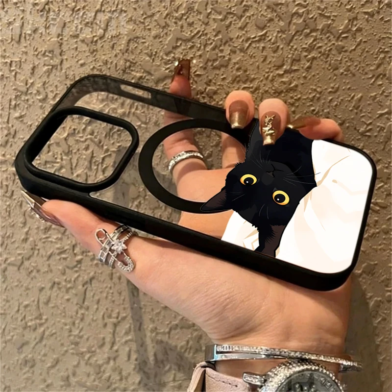 Amiable Kitten Ästhetische Klare Hülle für iPhone 17 16 11 12 15 Pro Max 13 14 Plus Hüllen für Magsafe Kabelloses Laden Sturzsichere Abdeckung – Detail 2