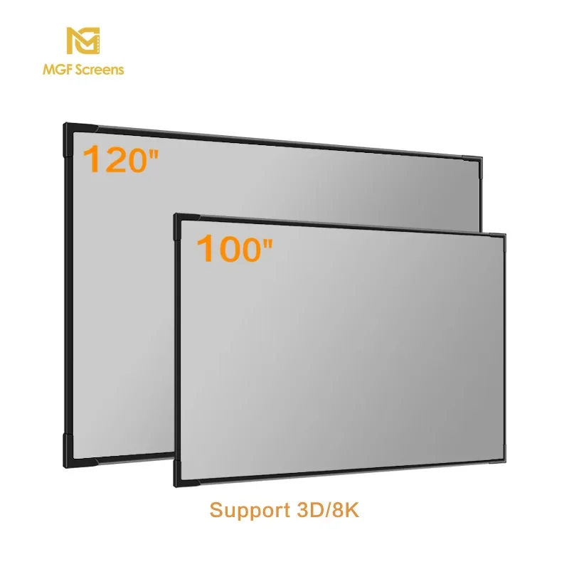 Proyector de cristal PET ultra corto, pantalla de proyección de rechazo de luz ambiental, marco fijo ust ALR CLR, 100 pulgadas, 120 pulgadas, 4K