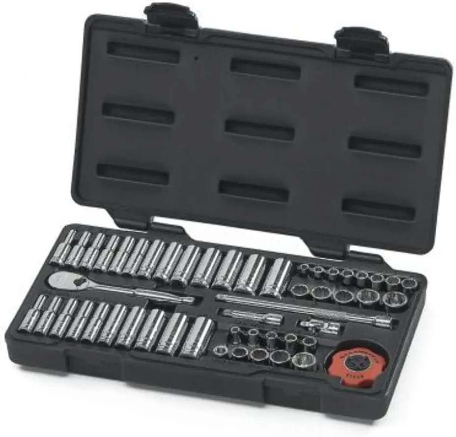 

51 Pc. 1/4" Drive 12 Pt. Mechanics Tool Set, Standard & Deep, SAE/Metric - 80301 Hand Tools