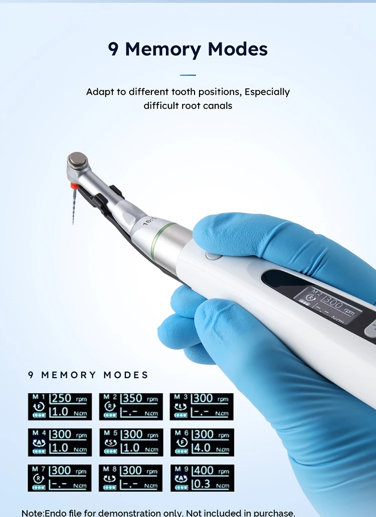 AZDENT Dental-Wurzelkanalbehandlungsset mit LED-Endomotor, 16:1 Winkelstück, 9 Modi, Apex-Lokalisator, Zahnmedizinisches Werkzeug und Ausrüstung – Detail 5