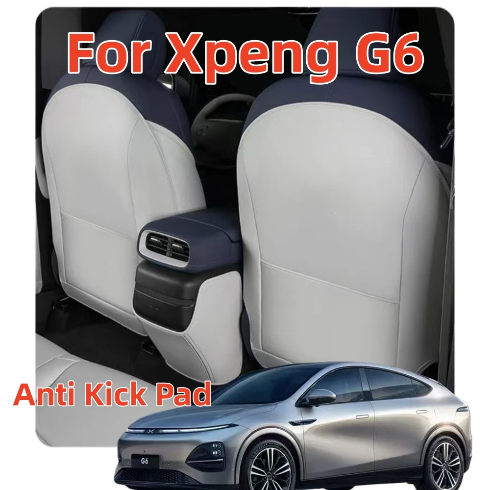 

For Xpeng G6 Backseat Kick Mat Seat Cover Waterproof Armrest Box Anti Kick 2024 2023 Leather Seat Back Kick Protector