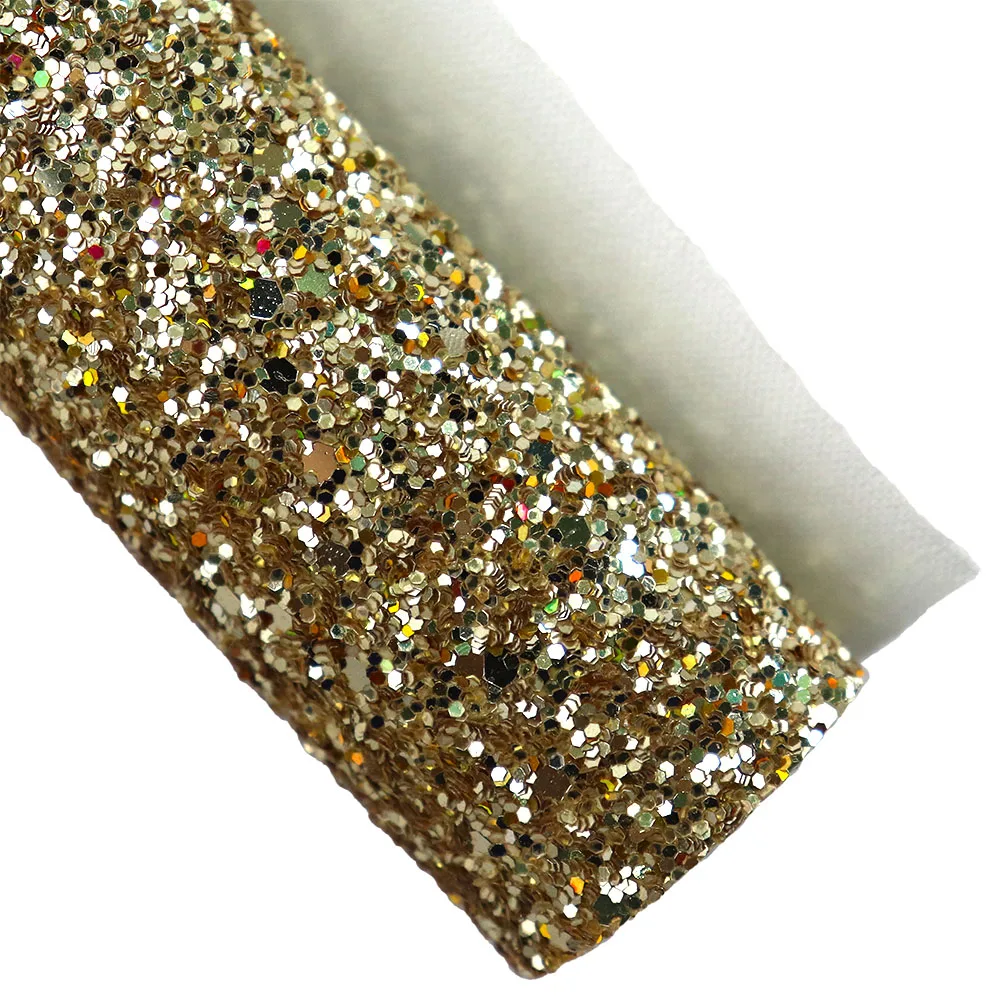 30x134cm Roll Silver Gold Chunky Glitter Fabric Faux Synthetic Leather For Bows Earring Decorative DIY AY126