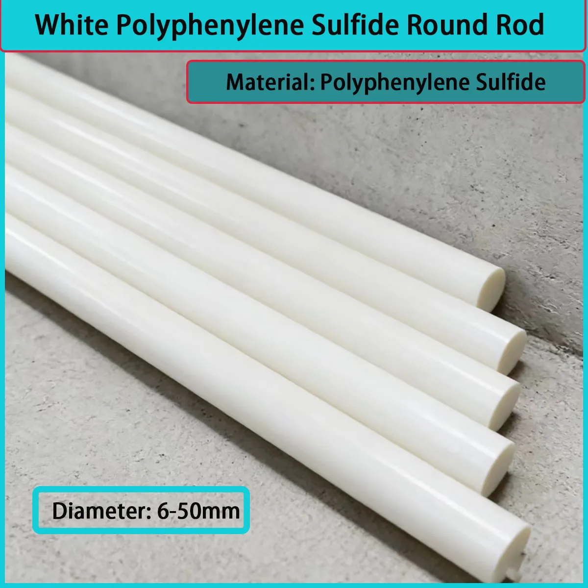 6-50mm diameter polyphenylene sulfide round rod used in electronics, machinery, chemical industry, etc