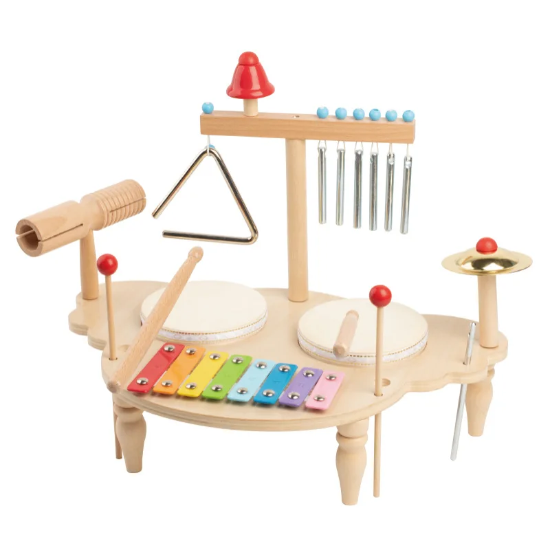 Montessori Bildung Beschäftigt Brettspiele Holz Multifunktionale Percussion Trommeln Musikinstrument Kleinkind Spielzeug Sensorischen Spielzeug Geschenk