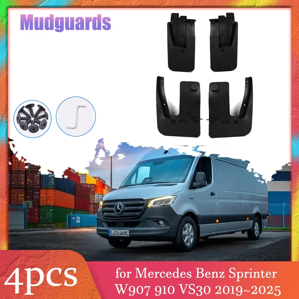 Guardabarros para Mercedes Benz Sprinter W907 910 VS30 2019 ~ 2025 guardabarros de coche protector contra salpicaduras cubierta guardabarros accesorios de guardabarros delantero