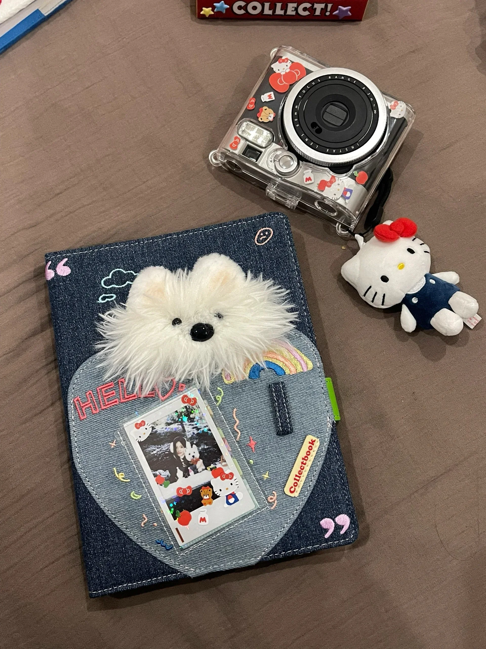 Cute Puppy A5 Binder Jeans Kpop Photocard Collect Book 4grid 3inch Photo Holder Idol Photo Album Loose-leaf Notebook