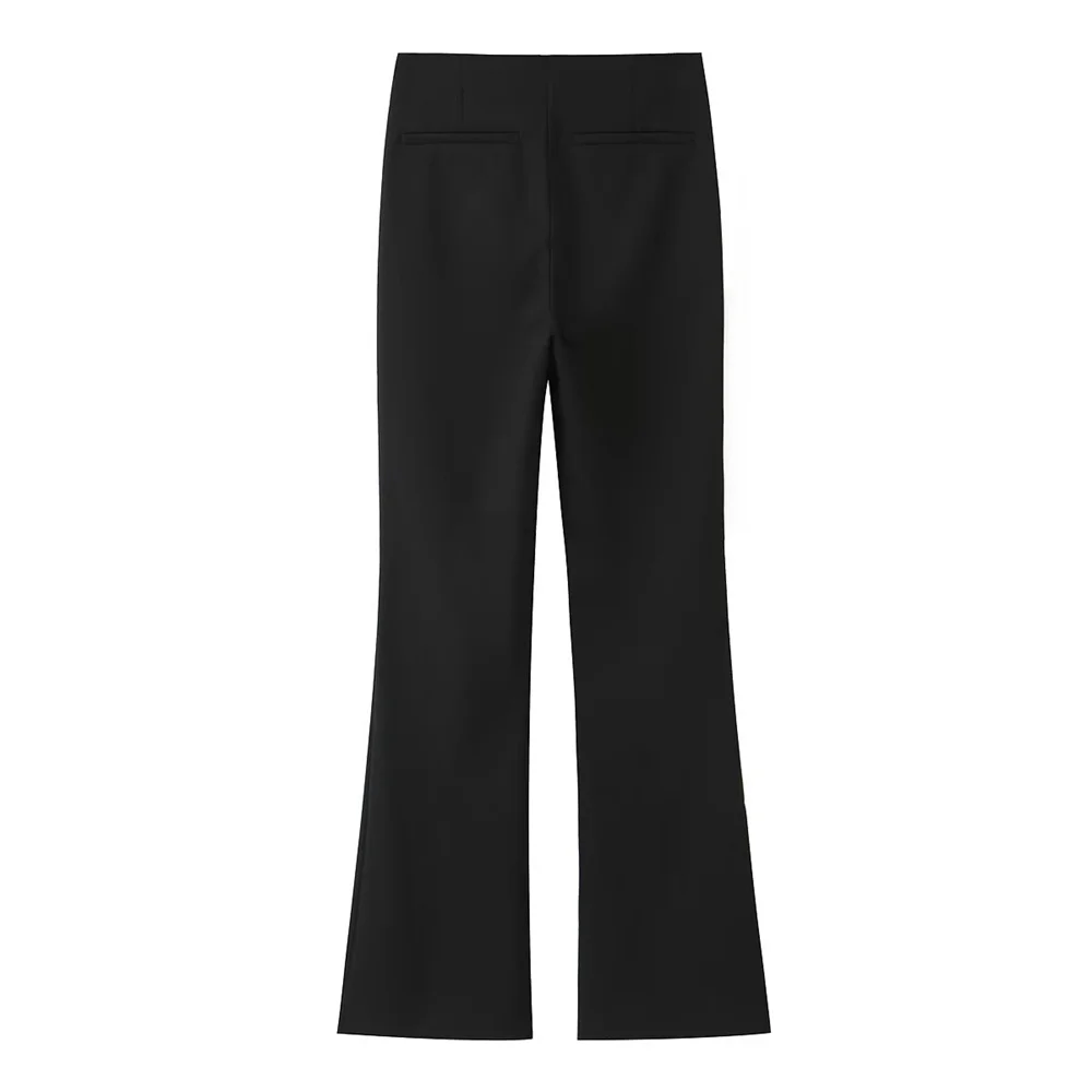 Autunno nuove donne versatili pendolarismo slim fit temperamento semplici e alla moda pantaloni a campana a vita alta