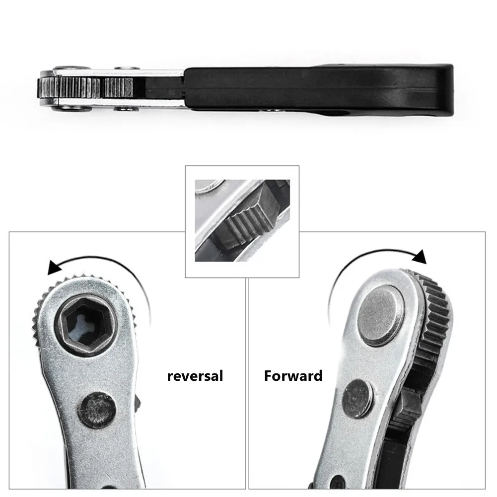 Mini Ratchet Screwdriver Wrench Magnetic Portable Spanner 1/4 Hexagon Screw Batch Head Screwdriver Bit Holder Diy Household Tool