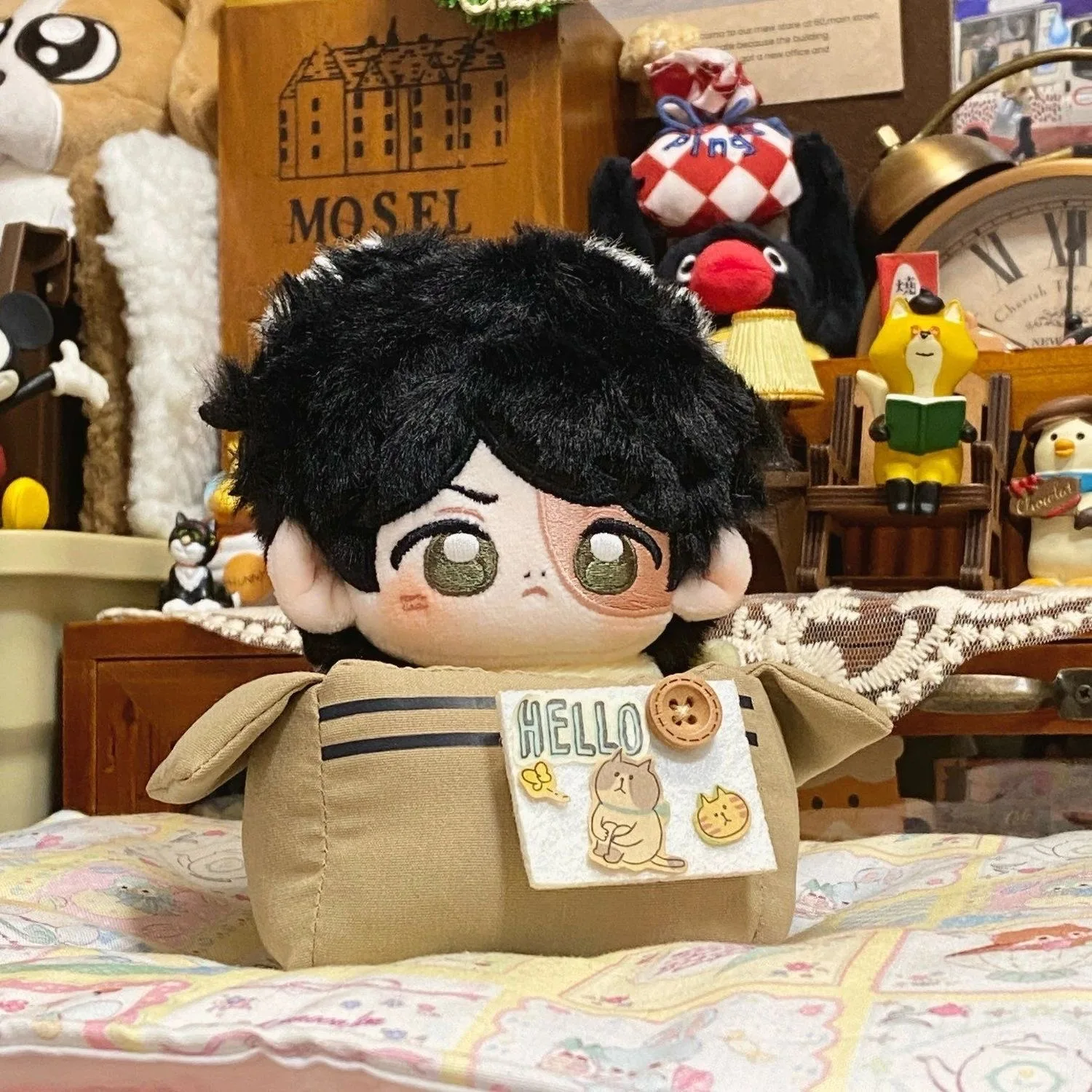 

Identity V Norton Campbell Prospector Little Cat, милые плюшевые аниме, хлопковые куклы, 10 см, сумка, подвеска, игрушки, плюшевый рождественский подарок