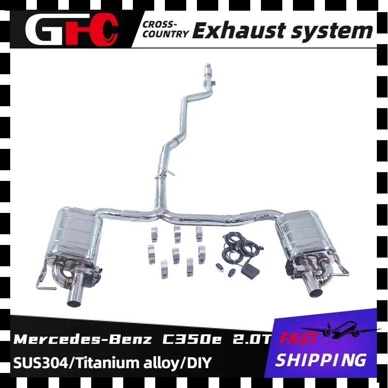 

GFC catback performance exhaust system, with valve muffler, no tip. OEM diffuser For the 2015-2019 Mercedes-Benz C350e 2.0T