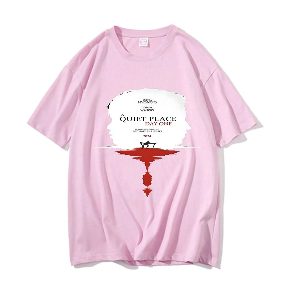 A Quiet Place Day One New Movie T-Shirt Men Women Oversized T Shirts Aesthetic Clothing Vintage Short Sleeve Classic Streetwear image 4
