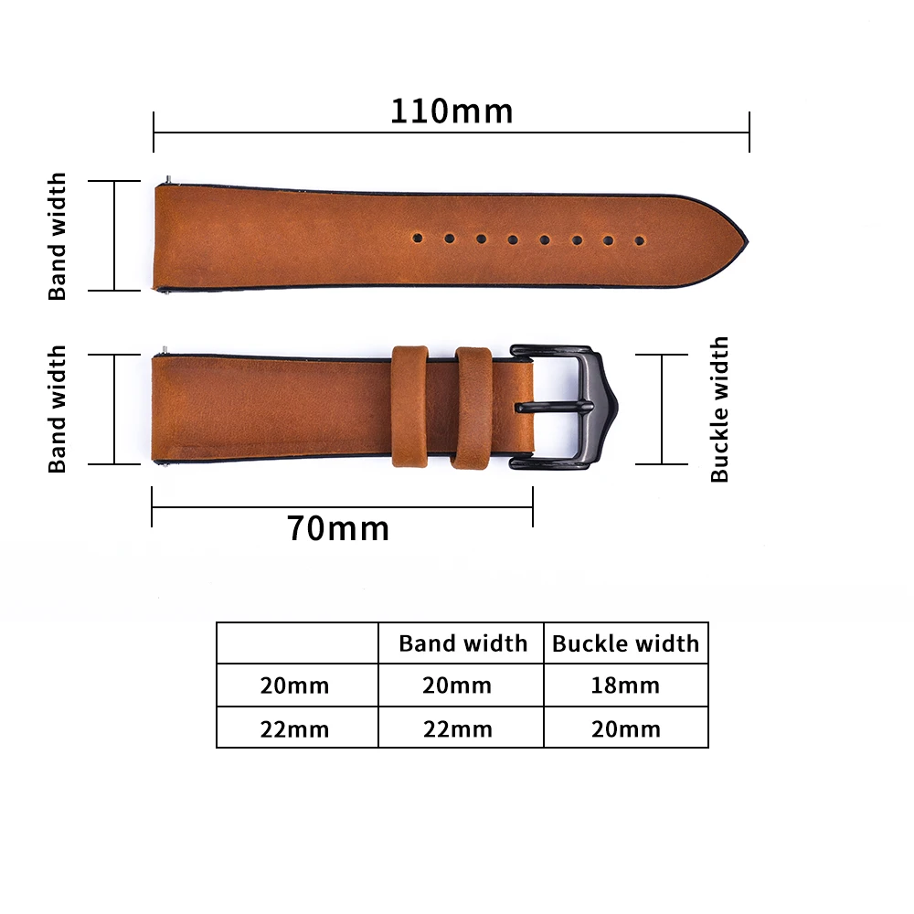 Silicone Leather Watch Band Strap 20mm 22mm Watchband Stainless Steel Buckle Clasp Watch Accessories Straps