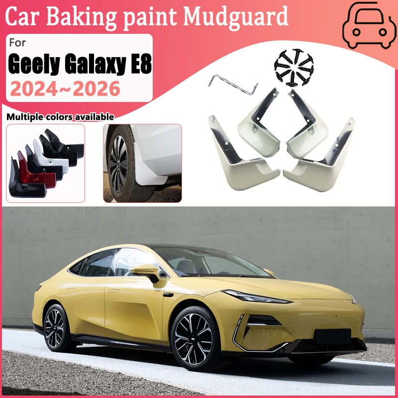 

Car Wheel Fender for Geely Galaxy E8 2024 2025 2026 Front Rear Mudflaps Baking Paint Mud Flap Guard Mudguard Auto Accessories