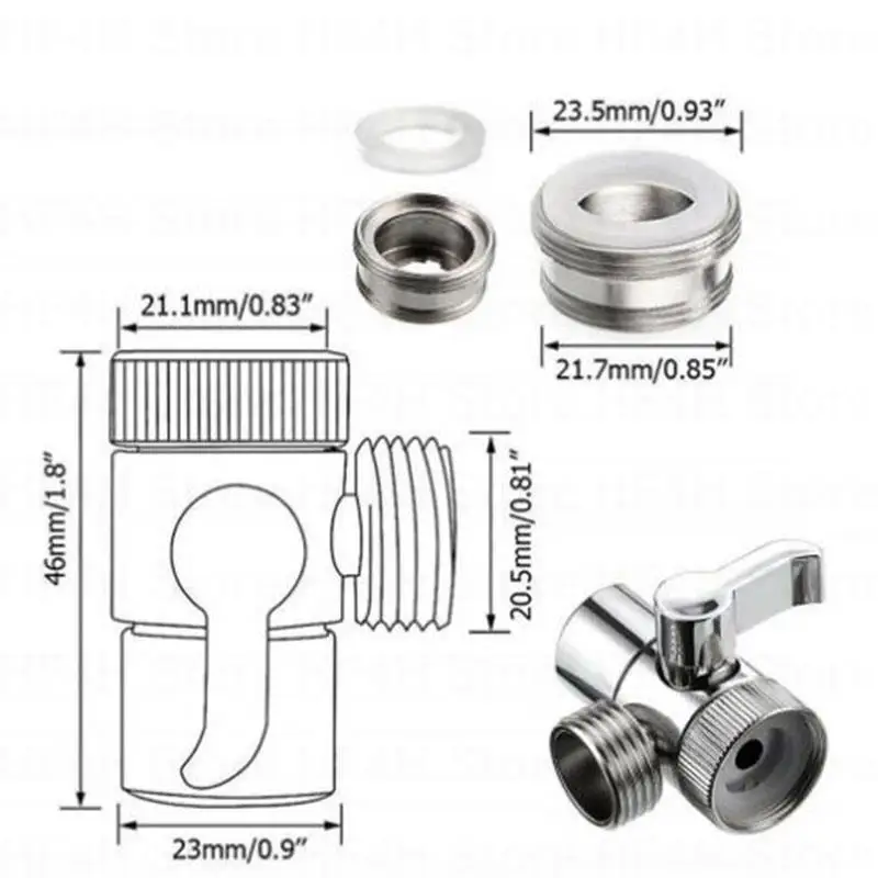 3way M22/M24 Switch Faucet Adapter Sink Splitter Diverter Valve Water Tap Connector for Toilet Bidet Shower Bathroom Kitchen