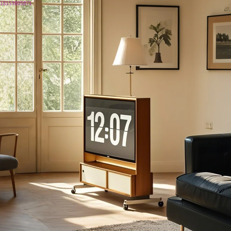 

Передвижная подставка для телевизора из цельного дерева для гостиной, дома, маленькой квартиры, современная простая напольная подставка для хранения вещей