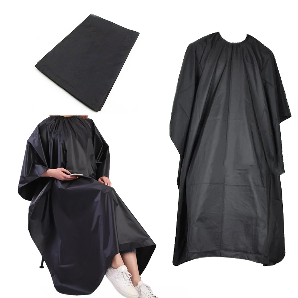 1Pcs Black Hairdressing Cape Professional Hair-Cut Salon Barber Cloth Wrap Protect Gown Apron Waterproof Cutting Gown Hair Cloth