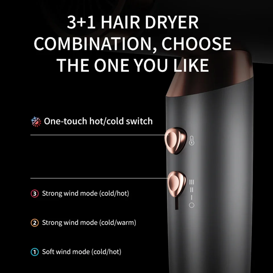 2000 Вт фен профессиональный вентилятор с отрицательными ионами для домашнего использования горячий и холодный фен салонный вентилятор диффузор насадка-концентратор