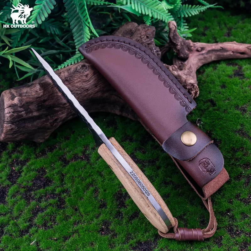 HX Outdoors janpan handmade knife,camping survival portable knife, fruit knife defesa tool wood handle with sheath dropshipping