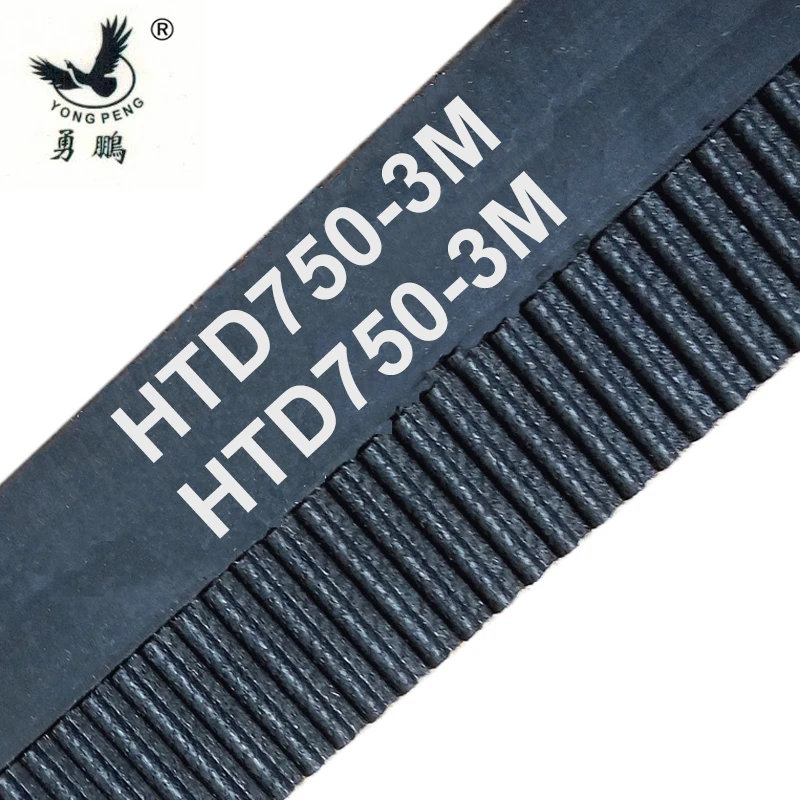 10 pieces HTD750-3M timing belt length 750mm width 6mm 250 teeth rubber closed-loop 750 3M S3M 3M pulley for CNC machine